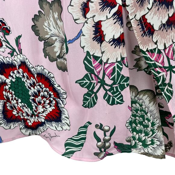 Tory Burch Adelia Floral Printed Wrap Midi Dress Pink Size 2 - Picture 7 of 15